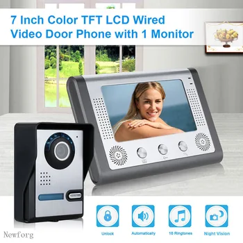 7-дюймовый цветной видеодомофон с камерой инфракрасного ночного видения для домашней системы безопасности