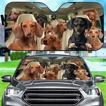 Забавный Солнцезащитный козырек для автомобиля с таксами, Семейный Солнцезащитный Козырек Для собак, Автомобильные Аксессуары для собак, Украшение автомобиля, Любитель такс, Подарок Владельцу собаки LNG18