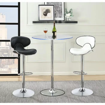 Барный стол Thea LED, хромированный и прозрачный барный стол, барный стол для домашней барной мебели, коммерческая мебель, мебель для домашнего бара