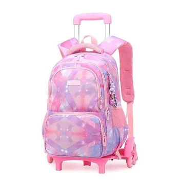 Школьный рюкзак на колесиках Для девочек, 18 дюймов, 6 колес, 2 колеса, Сумка для книг начальной школы с тележкой, Багажная сумка для мальчиков