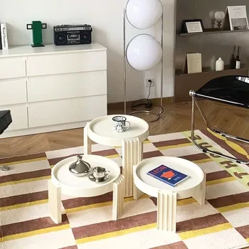Скандинавское сочетание ins под старину, круглое современное многофункциональное креативное окно в гостиной, небольшой журнальный столик muebles