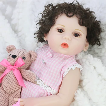 53 см Возрожденная девочка с вьющимися волосами, кукольное тело, силиконовая кукла Принцесса, водонепроницаемые детские игрушки ручной работы для девочек