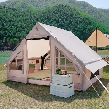 Открытый Портативный Кемпинг, Надувная палатка, Утолщенная Непромокаемая Автоматическая Палатка Без здания, Лесная Хижина