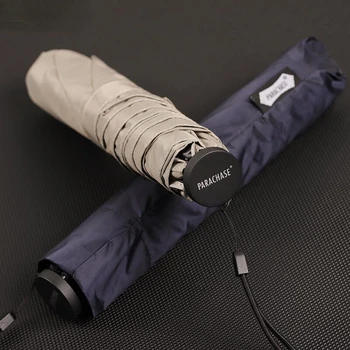 легкий зонт из углеродного волокна Весом 111 г, ветрозащитный, трехстворчатый, Портативный, Компактный мужской зонт, виниловый, солнцезащитный, УФ-зонт от дождя