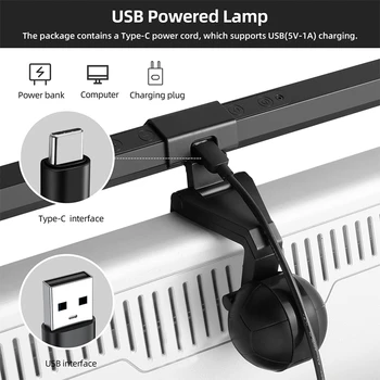 Новая 40-сантиметровая лампа для затемнения экрана настольного монитора, Алюминиевая светодиодная лампа для ухода за глазами, Подвесная лампа для чтения с питанием от USB