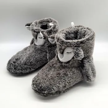 Домашние тапочки с пингвинами Специальное предложение, Изготовленные на заказ Теплые Зимние домашние тапочки для влюбленных, обувь на толстой подошве, обувь для влюбленных