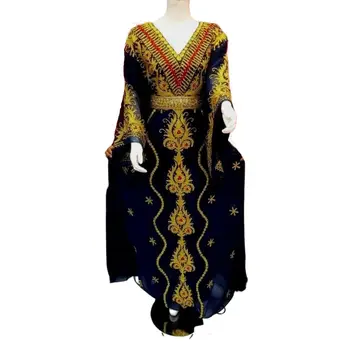 Роскошные Курты с вышивкой, Традиционный Народный Дубайский Кафтан, Марокканский Кафтан, Арабские Вечерние Платья
