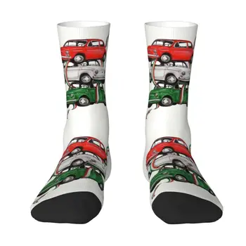 Женские носки с забавным принтом, винтажный флаг Италии, автомобильные носки для женщин и мужчин, эластичные летние, осенне-зимние Носки для экипажа 