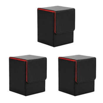 3X Card Case Deck Box Игровая коробка для Колоды карт с рукавами Для Yugioh MTG Binders: 100 +, Черный, Красный