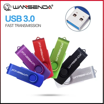 Оригинальный Поворотный USB-накопитель Wansenda 4 ГБ 8 ГБ 16 ГБ 32 ГБ 64 ГБ 128 ГБ 256 ГБ USB 3,0 Флешки Высокого Качества, флеш-накопитель USB Stick