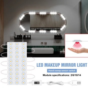 Светодиодные столики для макияжа, Зеркальная лампа, USB, Туалетный столик для ванной комнаты, лампа для украшения спальни, зеркала в полный рост, светодиодные ночные светильники