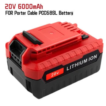 6000mAh 20V MAX Lithium-Ersatz Batterie für Porter Kabel 20V PCC685L PCC680L PCC682L Cordless Werkzeuge