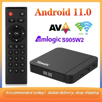 Smart TV Box Tanix W2 Amlogic S905W2 2G 16G 2,4G и 5G Двойная Wifi bluetooth Телеприставка Медиаплеер Android 11,0 TV BOX