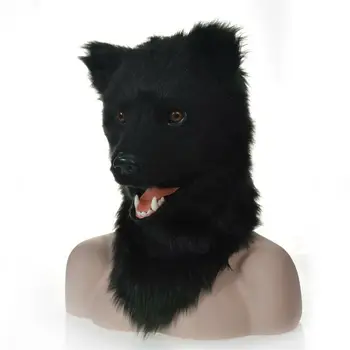 Костюм талисмана с головой черного медведя, способный двигать ртом, набор для косплея на Хэллоуин