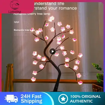 Лампа в виде вишневого дерева, Украшение в виде теплого света, настольная лампа в виде сердца для девочек, Батарея USB, Универсальная Праздничная лампа для внутреннего освещения