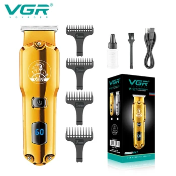 VGR Триммер для волос Профессиональная Машинка для стрижки волос Электрическая Машинка для стрижки Волос IPX7 Водонепроницаемый светодиодный дисплей Машинка для стрижки волос для мужчин V-927
