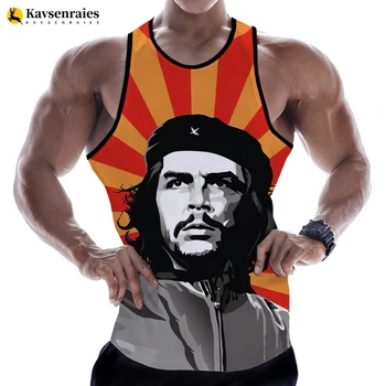 Национальный герой Че Гевара, модные летние мужские и женские 3D топы на бретелях без рукавов в стиле Харадзюку, пляжные топы с 3D принтом, футболки