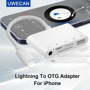 Адаптер для камеры Lightning к USB3 OTG/кабель для зарядки Lightning iPad к кард-ридеру SD/TF с поддержкой 3,5 мм аудио Aux
