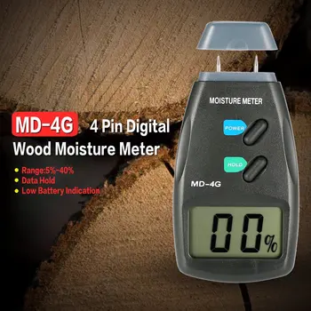 MD-4G 4 Контакта Цифровой ЖК-измеритель влажности древесины, анализатор Влажности, Гигрометр, детектор влажности древесины, тестер, диапазон 5% - 40%