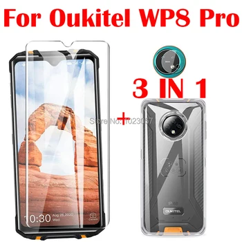 Чехол 3-в-1 + Закаленное стекло для камеры OUKITEL WP8 Pro, защитное стекло с поддержкой технологии NFC для экрана OUKITEL WP8 Pro, 6,49-дюймовое стекло 2.5D