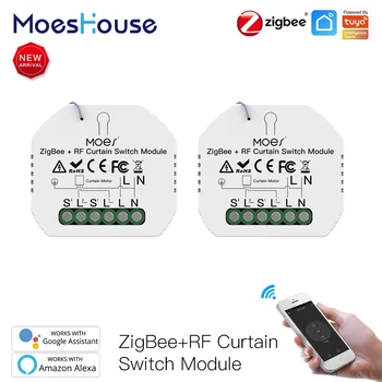 MoesHouse Удаленно Снимает ZigBee 3.0 amazon Жалюзи Шторы на рулонных окнах Рулонные шторы alexa amazon tuya zigbee