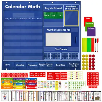 Классная карманная таблица, карманный календарь для обучения математике, обучающие портативные учебные пособия для детского сада многоразового использования