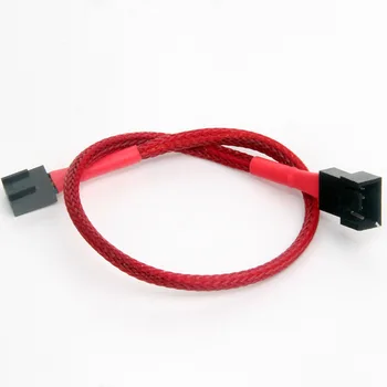 5шт 4Pin женский-мужской удлинитель питания вентилятора процессора компьютера 4pin кабель вентилятора полный 4pin ШИМ-кабель вентилятора красный плетеный нейлон 30 см