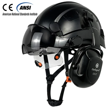 Новый Тип Защитного Шлема CE С Козырьком Для Инженера и Наушником EN352 ABS Каска ANSI Рабочая Кепка Защита Головы EN397