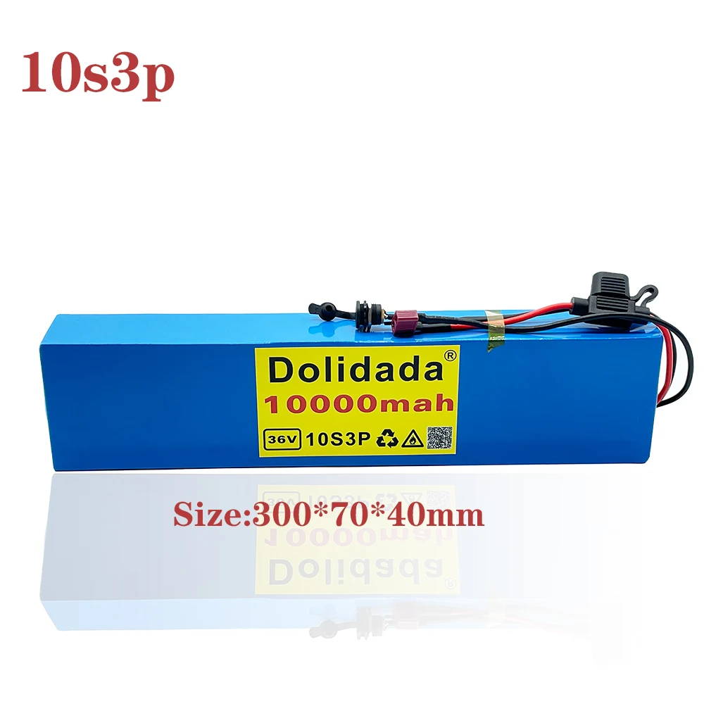 10S3P 36V 10Ah + 42V 2A DC55 * 21 литиевая батарея для электровелосипеда со встроенным предохранителем BMS 30A 600W продается с зарядным устройством