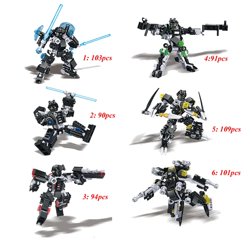 12 Различных наборов/90 + шт Маленьких строительных блоков для творческой сборки роботов-кирпичиков, развивающие игрушки 
