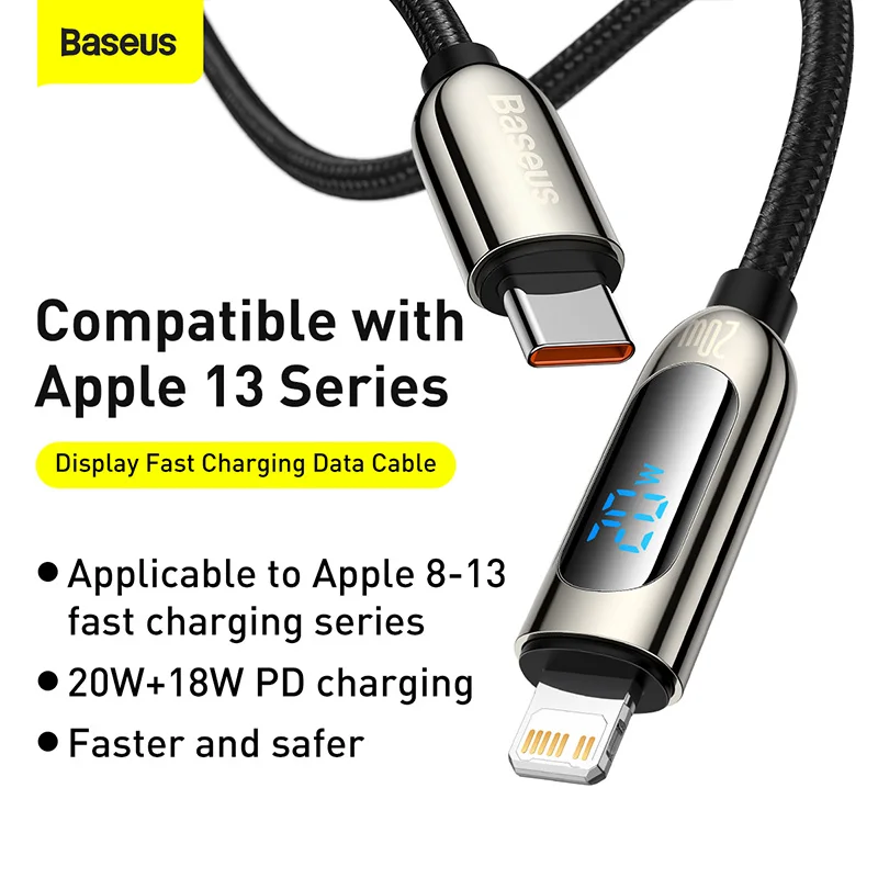 Baseus PD 20 Вт USB C Кабель Для iPhone 13 12 11 Pro Max XS Быстрая Зарядка USB Type C Кабель Для iPhone iPad Mini Air Data Wire Шнур