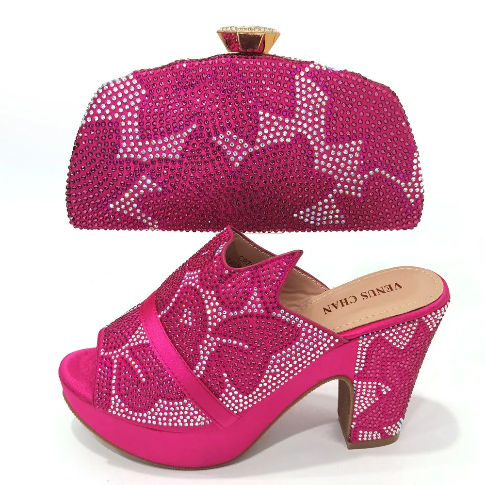 Doershow африканские модные итальянские комплекты обуви и сумок для вечеринки с камнями, фиолетовые итальянские сумки, подходящие сумки!  HGB1-20