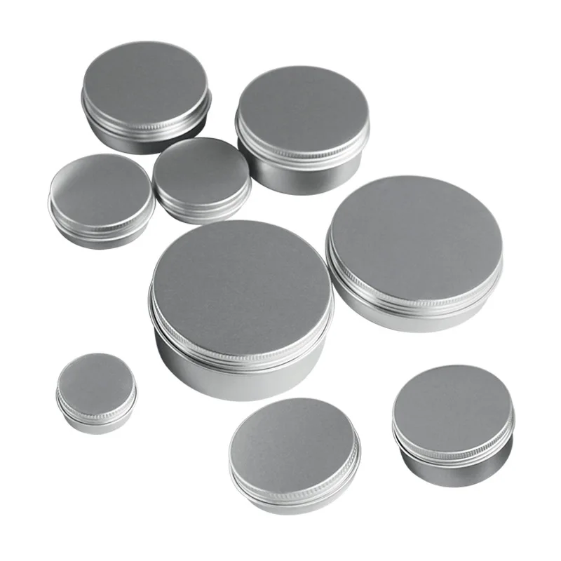 алюминиевые банки для крема по 60 г с завинчивающейся крышкой, банка-косметичка, алюминиевые банки по 60 мл, алюминиевый контейнер для бальзама для губ 100 шт.