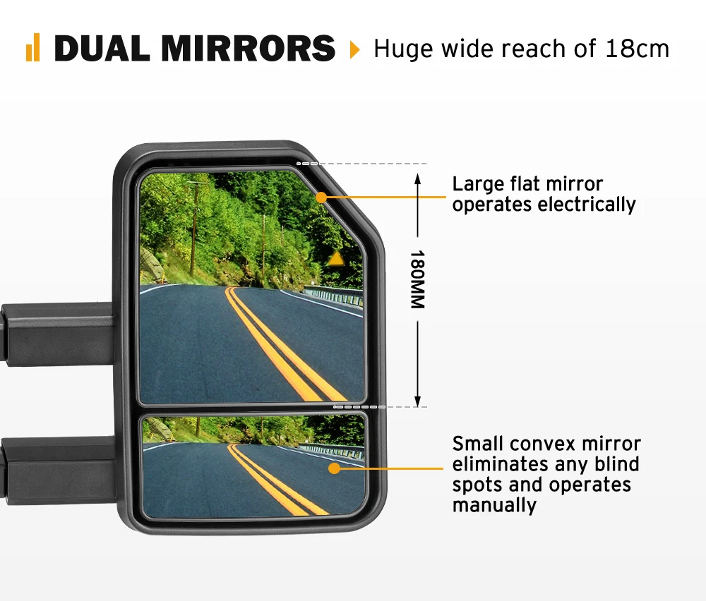 Выдвижные боковые Зеркала заднего вида SAN HIMA для Toyota Landcruiser 200 Series 2007-2021