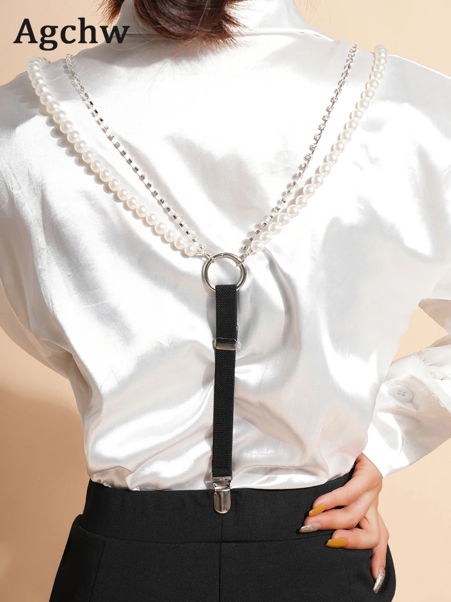 Горный хрусталь, хрустальные серебряные бусины-коготки, подтяжки Для женской рубашки, Эластичные Подвязки, резиновый Эластичный пояс, Жемчужные подтяжки для джинсового Ремня