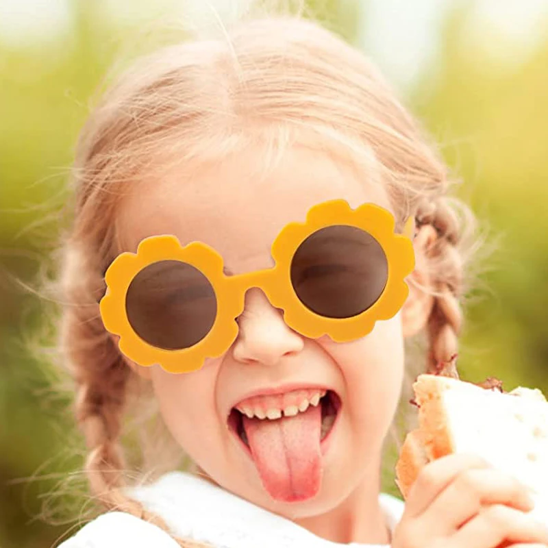 Детские красочные солнцезащитные очки в форме цветка Для мальчиков и девочек, очки в маленькой круглой оправе, очки для путешествий в стиле Ретро, солнцезащитные очки с защитой от ультрафиолета