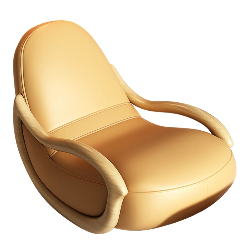 Дизайнерское Кресло с Откидной Спинкой на Одном Кронштейне с Эластичным Подлокотником Nordic Premium Comfy Floor Lounge Chair Качалки Для Чтения Longues Furniture