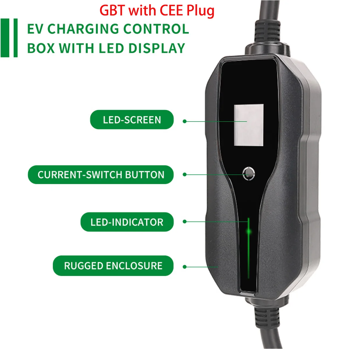 Зарядная станция GB/T Level 2 EV 32A 5m 7.4KW EVSE GBT с Регулируемой розеткой CEE для автомобильного зарядного устройства для электромобилей