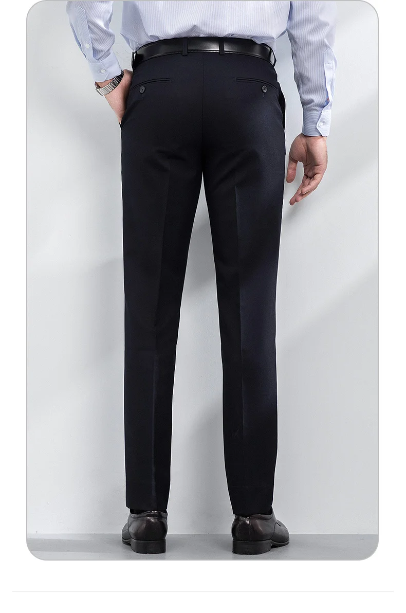 Мужские брюки Классического кроя, комфортный костюм Премиум-класса, повседневные брюки