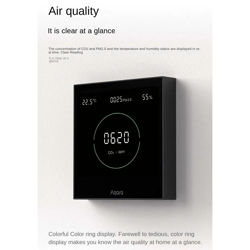 Новая Панель мониторинга качества воздуха Aqara S1 Всенаправленный мониторинг температуры и влажности воздуха CO2 PM2.5 для Homekit Приложение Aqara Home