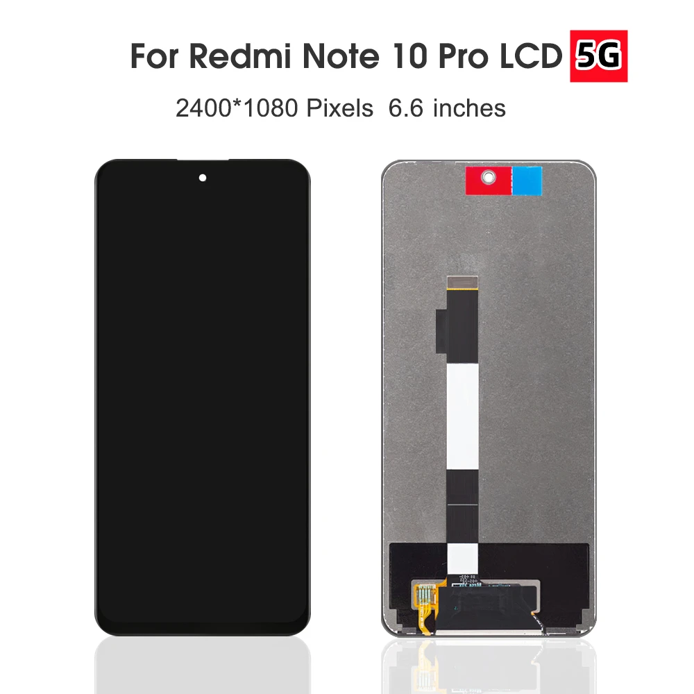 Оригинальный ЖК-дисплей Для Xiaomi Redmi Note 10 Pro 5G Дисплей с Сенсорным экраном, Дигитайзер, Замена Для Redmi Note 10 PRO 5G ЖК-дисплей С Рамкой