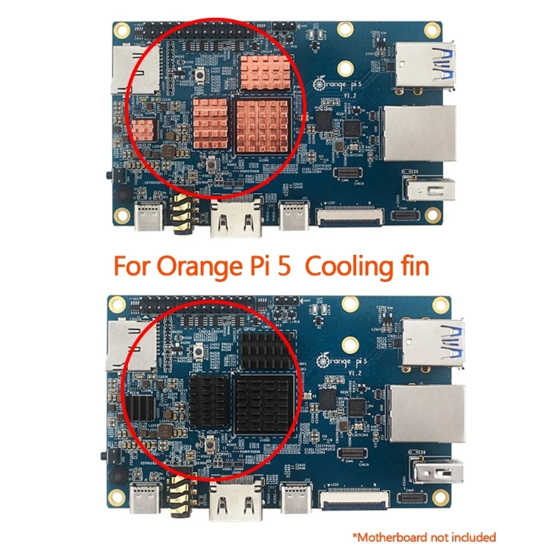 Радиатор для Orange Pi 5 Радиаторов из меди/алюминия Комплекты кулеров пассивного охлаждения Процессорный кулер 4 шт./упак.