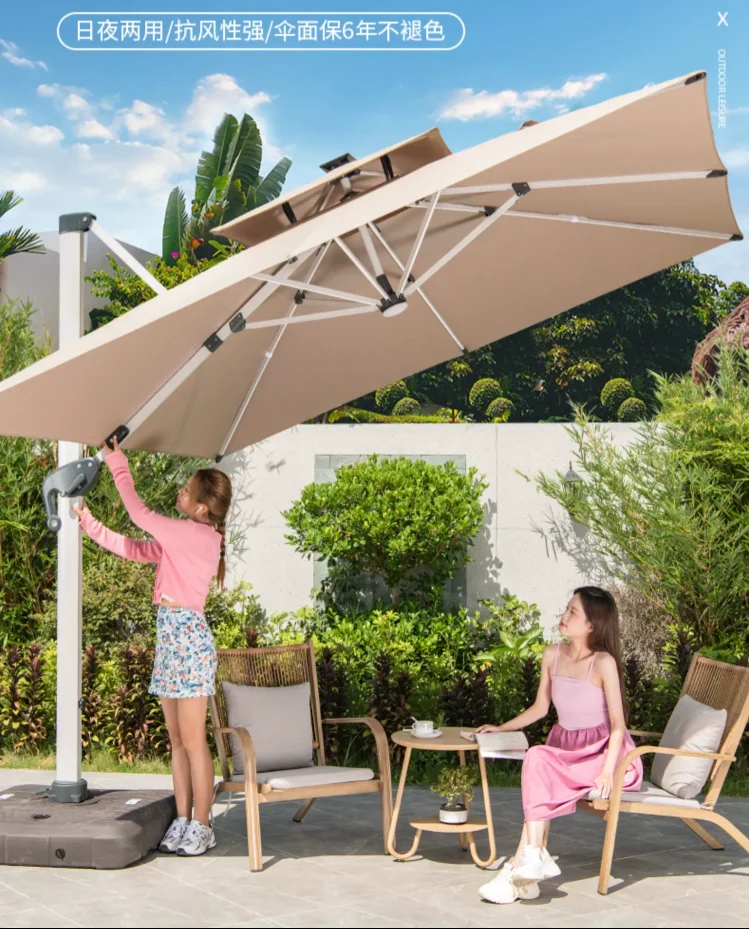 Солнечный зонт для отдыха на открытом воздухе, зонт для балкона, Вилла, Большой солнечный зонт из алюминиевого сплава, зонт для двора