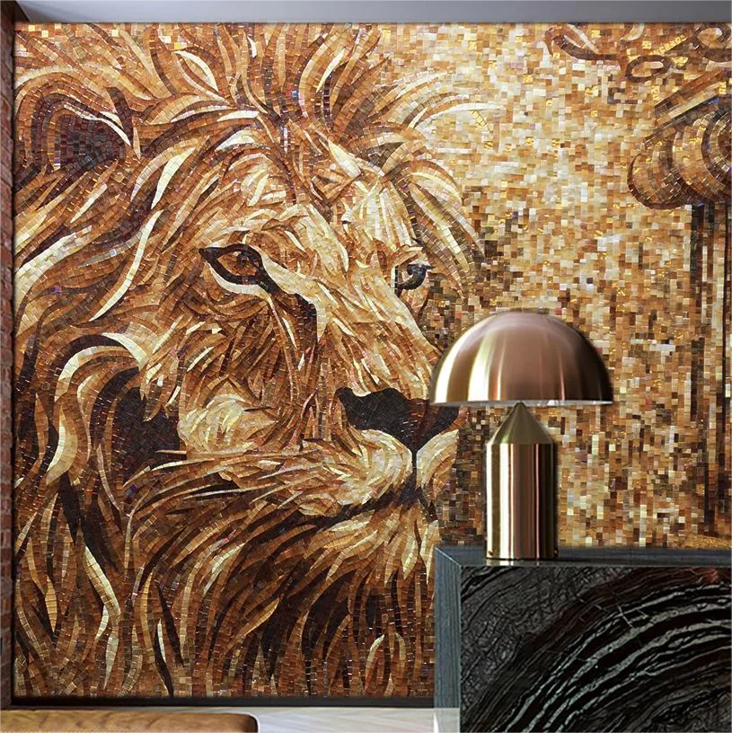 Стеклянная мозаика с животными, головоломка с изображением льва, Китайская заводская компания