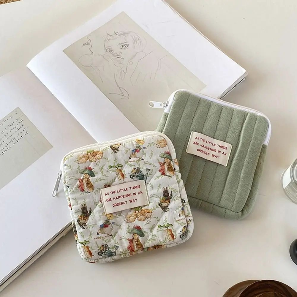 Сумка для хранения гигиенических салфеток в корейском стиле, подвеска в виде сладкого цветка, сумка для мелочей из бычьей ткани, косметичка для женщин