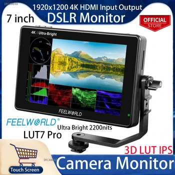 FEELWORLD LUT7 PRO 7-Дюймовая Ультраяркая ЗЕРКАЛЬНАЯ камера 2200 нит Полевой монитор 3D LUT Сенсорный экран 4K HDMI Вход Выход 1920X1200 IPS