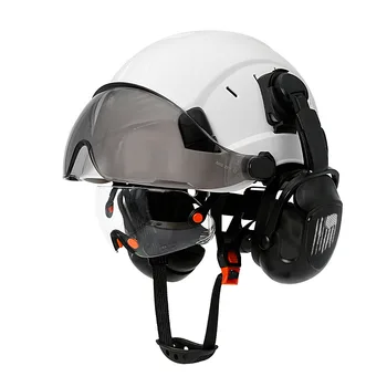 Защитный шлем конструкции CE Со встроенным козырьком, защитные наушники для каски инженера, Промышленная рабочая кепка ANSI Для защиты головы