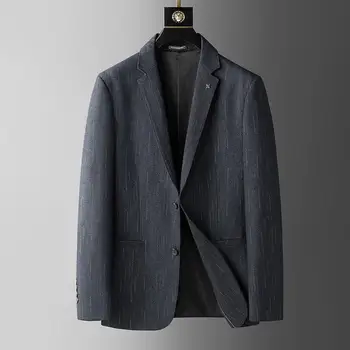 7050-2023, Новый мужской повседневный комплект одежды в западном стиле, трендовый маленький костюм с длинными рукавами, корейский тонкий весенний комплект и куртка