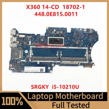 448.0E815.0011 Материнская плата для ноутбука HP X360 14-CD Материнская плата 18702-1 с процессором SRGKY I5-10210U 100% Полностью Протестирована, работает хорошо