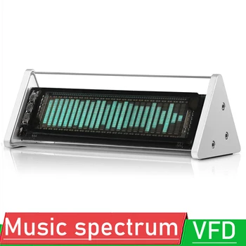 Аудио VFD Анализатор звукового спектра, приемник Bluetooth 5,0, Селектор AUX 3,5 мм Домашние настольные часы с дистанционным управлением
